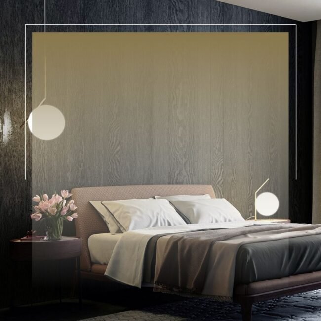 Grey Bedroom Design Wood Painting
